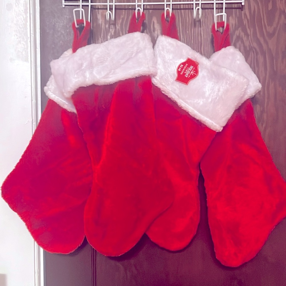 8Pcs Holiday Time Plush Christmas Stocking